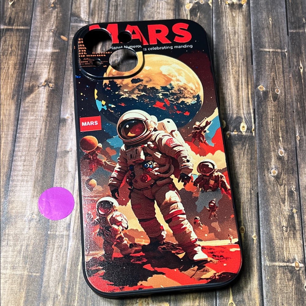 5for$10 Aesthetic Red Mellow Mars Space Astronaut IPhone 15 Phone Case NWT